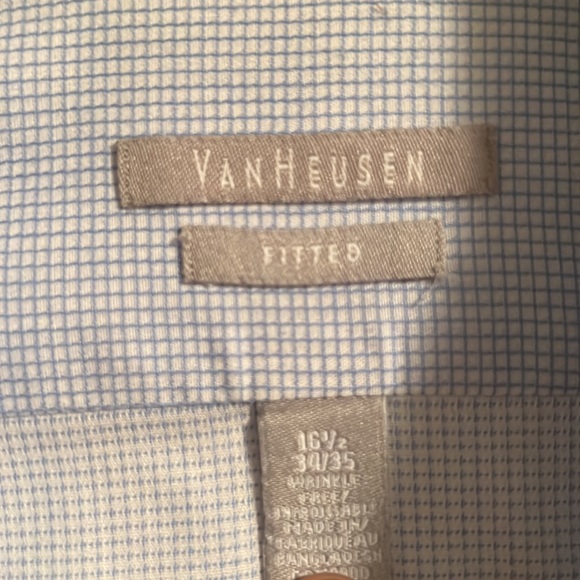 Van Heusen Blue Fitted Dress Shirt (16.5, 34/35) - Picture 2 of 3